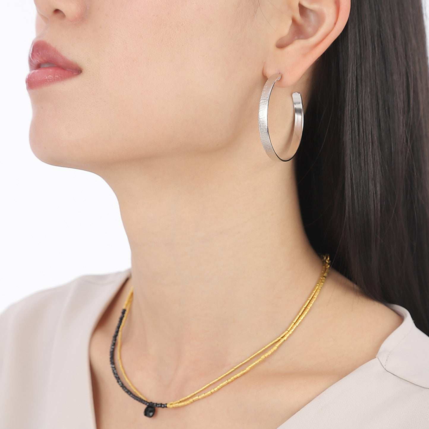 【FAUNA-LAB】HOOP L SILVER (ピアス)