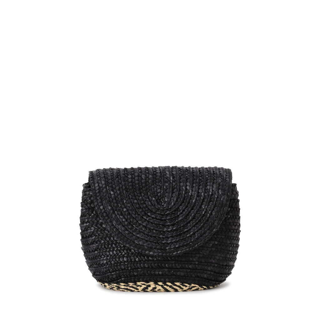 STRAW POCHETTE  BLACK