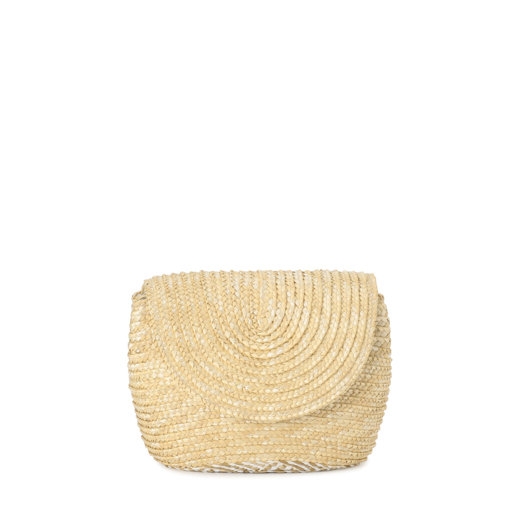 STRAW POCHETTE NATURAL WHITE