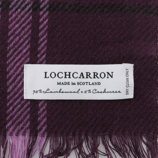 lochcarron　パープル　紫　グリーン　チェック　タータン　ラムズウール カシミヤ