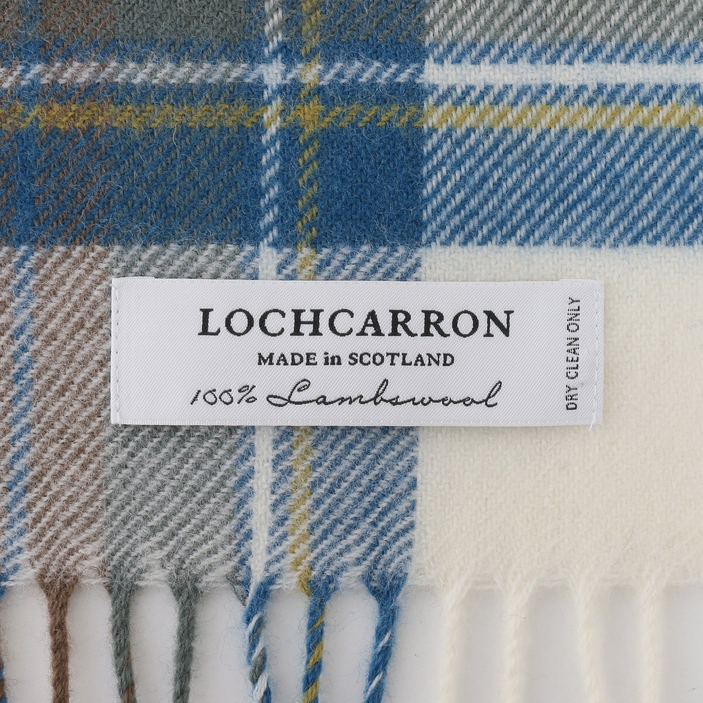 lochcarron　グレー　ブルー　チェック　タータン　ラムズウール